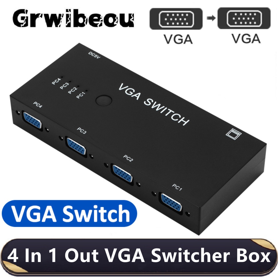 Grwibeou VGA ó ø,  PC TV ڽ  Ʈ ǻ ÷̿  , 4 in 1 out VGA 